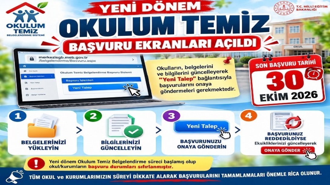 2026-2027 EĞİTİM ÖĞRETİM YILI OKULUM TEMİZ BELGE BAŞVURUSU
